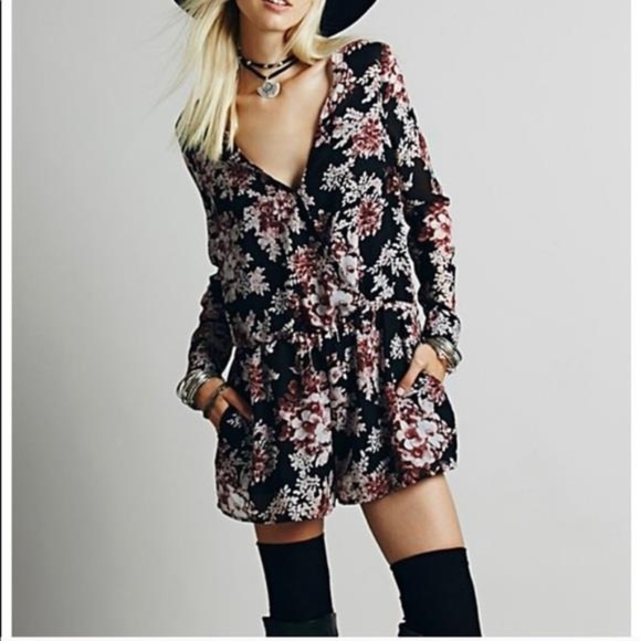 Free People Pants - Free People Float Away Romper Outfit Shorts Black